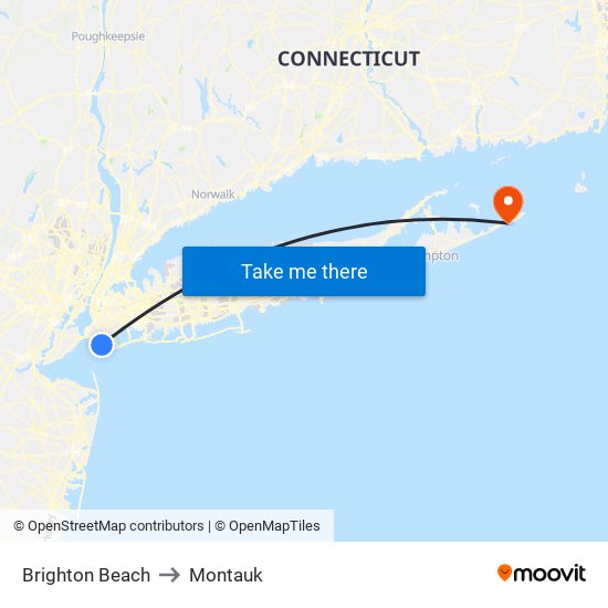 Brighton Beach to Montauk map