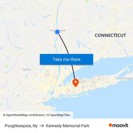Poughkeepsie, Ny to Kennedy Memorial Park map