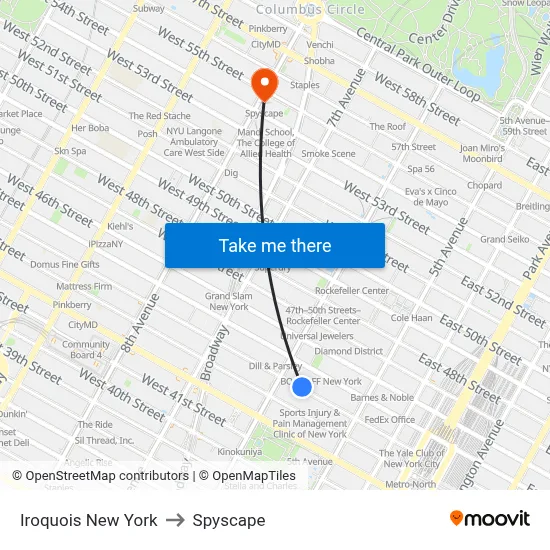 Iroquois New York to Spyscape map