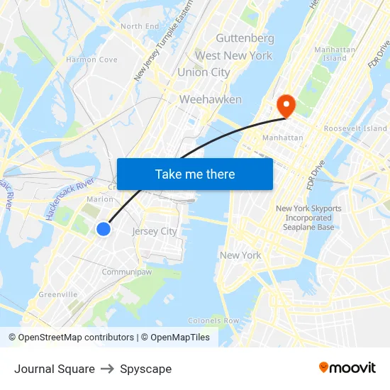 Journal Square to Spyscape map
