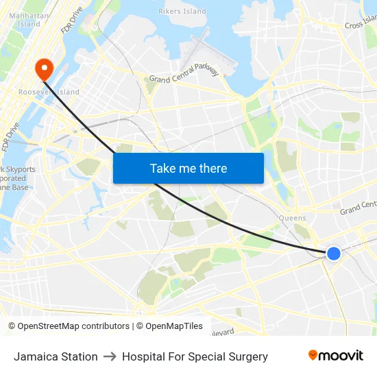 Jamaica Station to Hospital For Special Surgery map