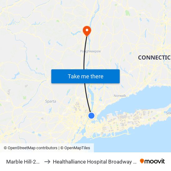 Marble Hill-225 St to Healthalliance Hospital Broadway Campus map