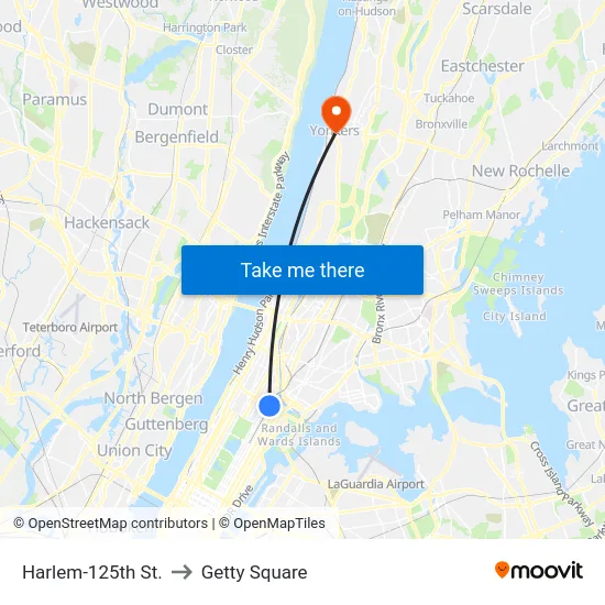 Harlem-125th St. to Getty Square map