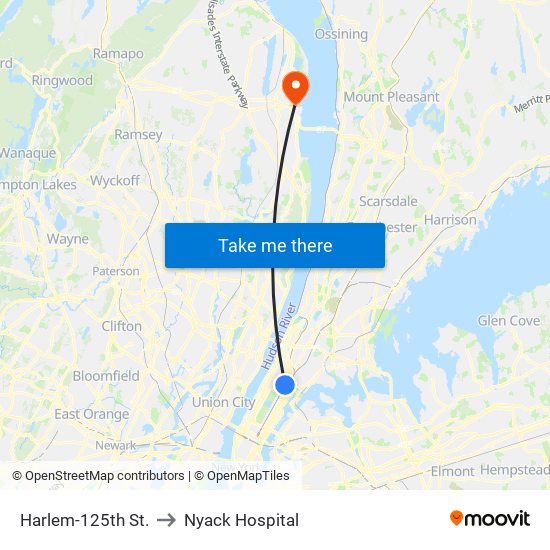 Harlem-125th St. to Nyack Hospital map