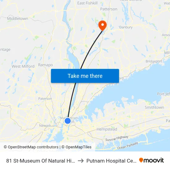 81 St-Museum Of Natural History to Putnam Hospital Center map