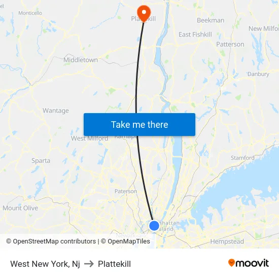 West New York to Plattekill map