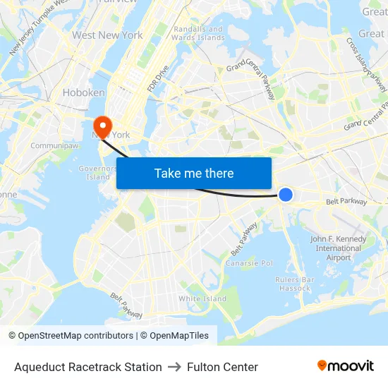 Aqueduct Racetrack Station to Fulton Center map