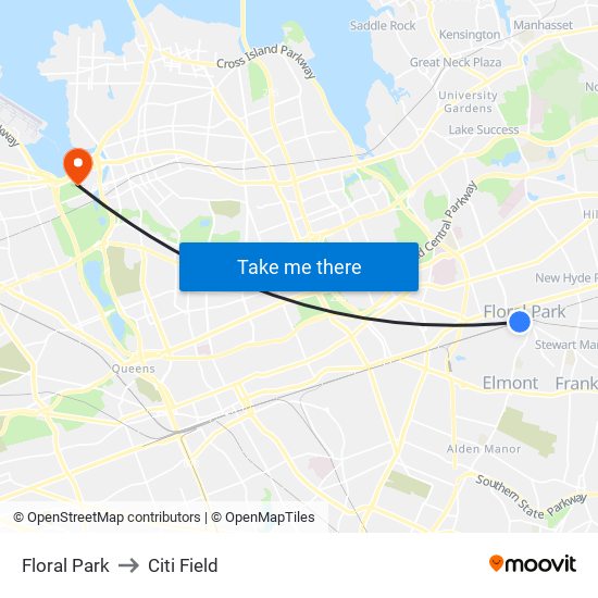 Floral Park to Citi Field map