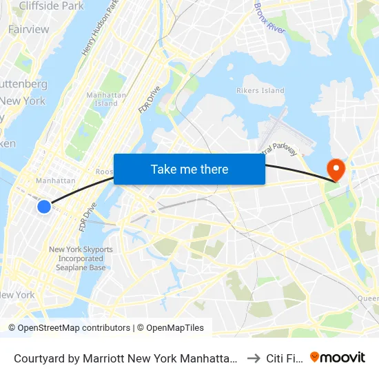Courtyard by Marriott New York Manhattan Chelsea to Citi Field map