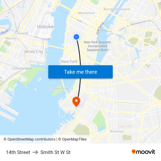 14th Street to Smith St W St map