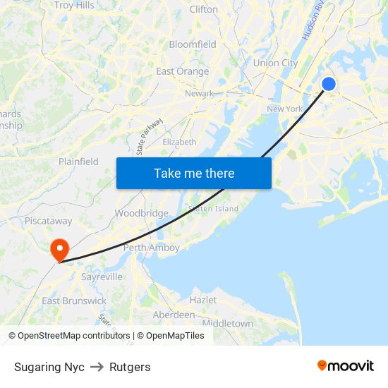 Sugaring Nyc to Rutgers map