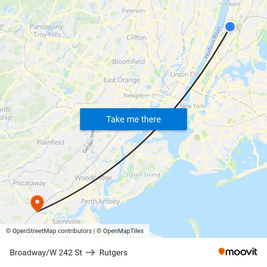 Broadway/W 242 St to Rutgers map
