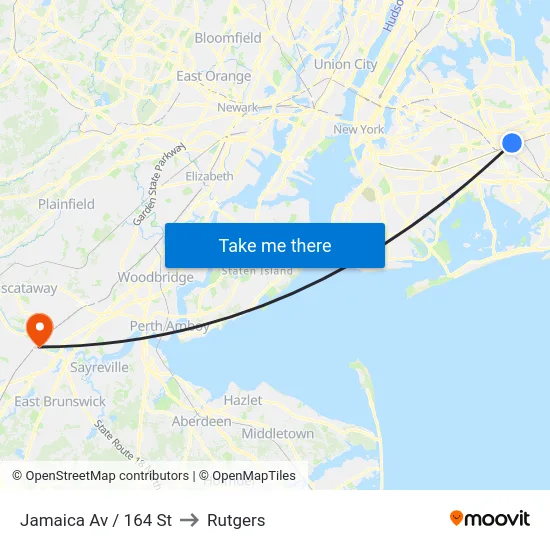 Jamaica Av / 164 St to Rutgers map