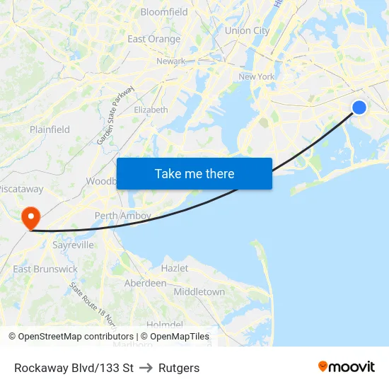 Rockaway Blvd/133 St to Rutgers map