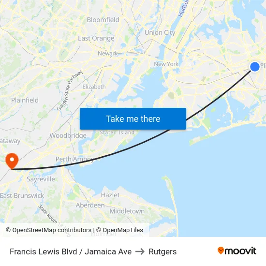 Francis Lewis Blvd / Jamaica Ave to Rutgers map