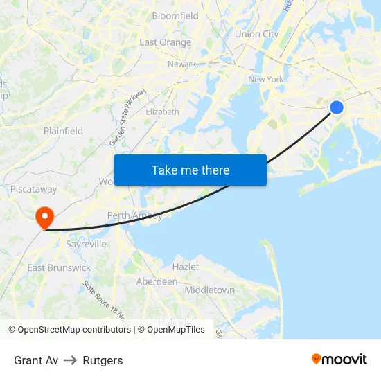 Grant Av to Rutgers map