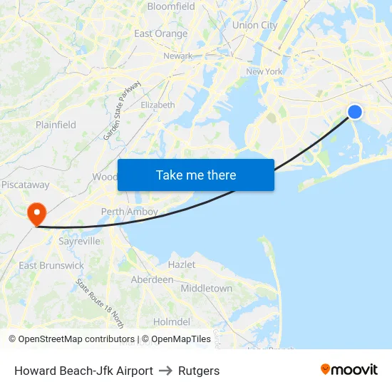 Howard Beach-Jfk Airport to Rutgers map
