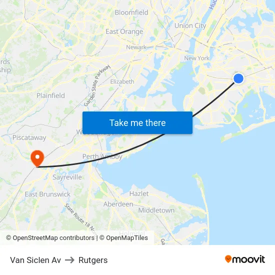 Van Siclen Av to Rutgers map