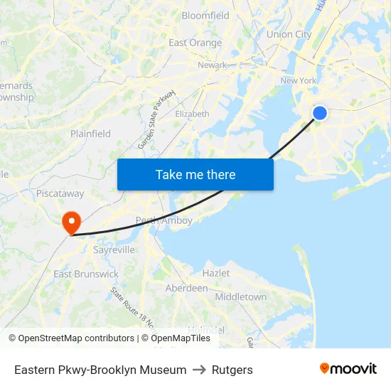 Eastern Pkwy-Brooklyn Museum to Rutgers map
