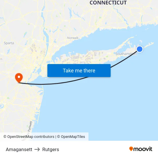 Amagansett to Rutgers map