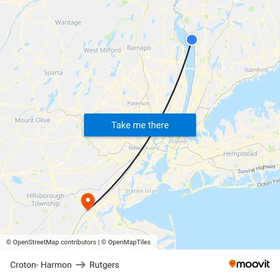 Croton- Harmon to Rutgers map
