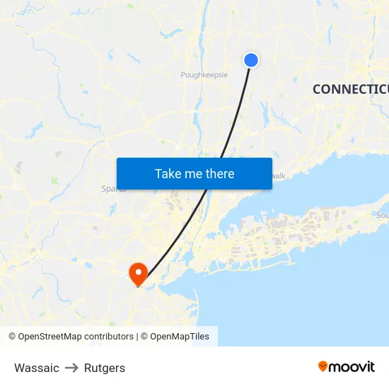 Wassaic to Rutgers map