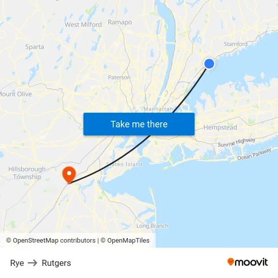 Rye to Rutgers map