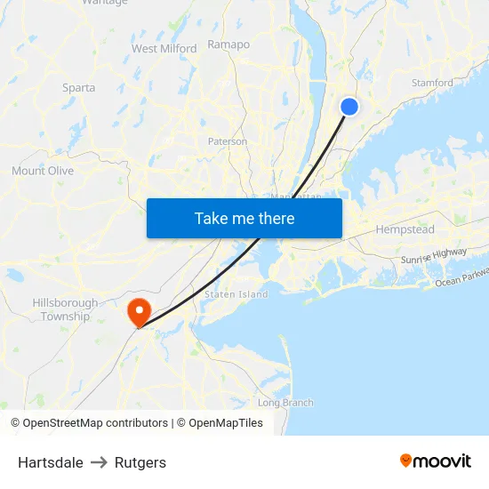 Hartsdale to Rutgers map
