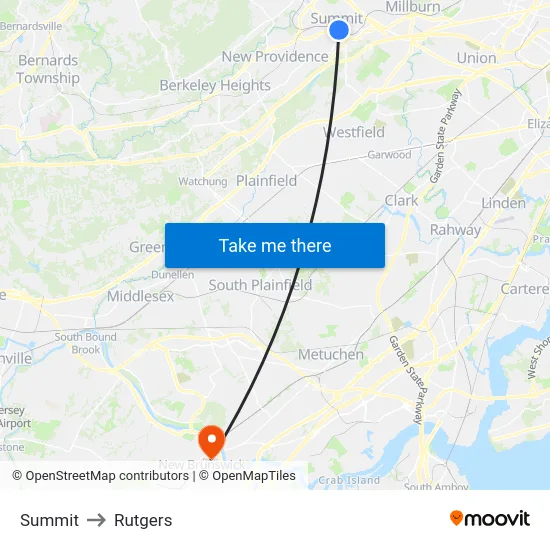 Summit to Rutgers map