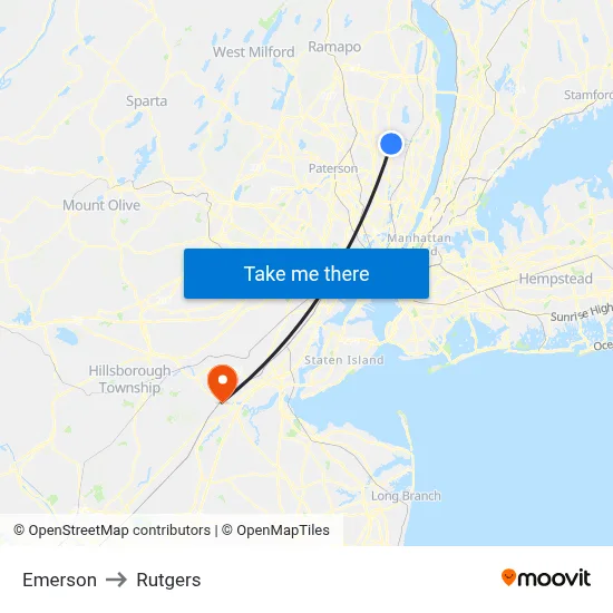 Emerson to Rutgers map