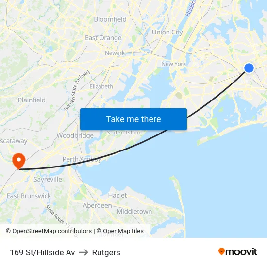 169 St/Hillside Av to Rutgers map