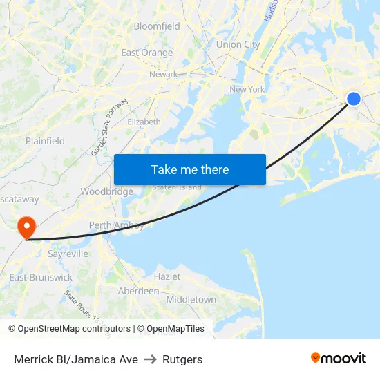Merrick Bl/Jamaica Ave to Rutgers map
