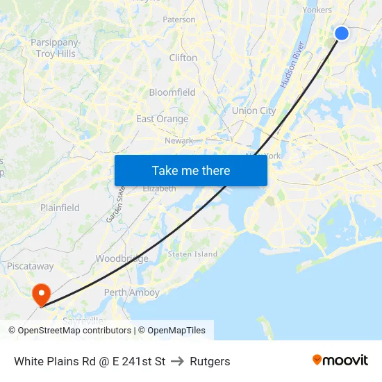 White Plains Rd @ E 241st St to Rutgers map