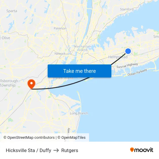 Hicksville Sta / Duffy to Rutgers map