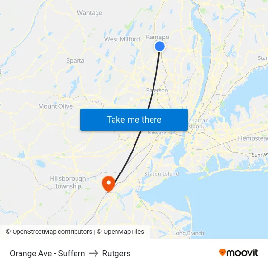 Orange Ave - Suffern to Rutgers map