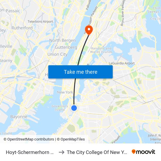 Hoyt-Schermerhorn Sts to The City College Of New York map