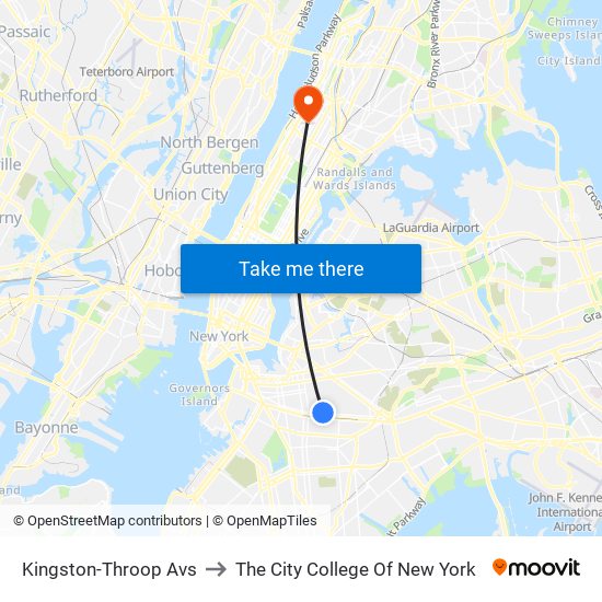 Kingston-Throop Avs to The City College Of New York map