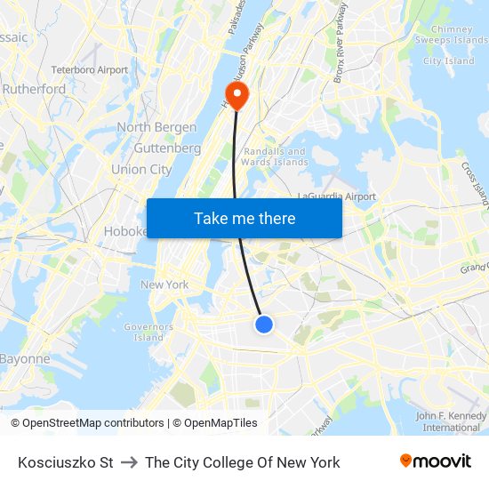 Kosciuszko St to The City College Of New York map
