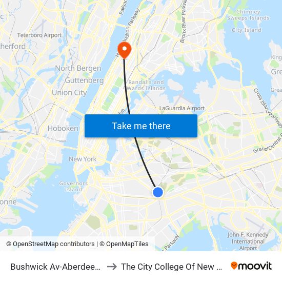 Bushwick Av-Aberdeen St to The City College Of New York map