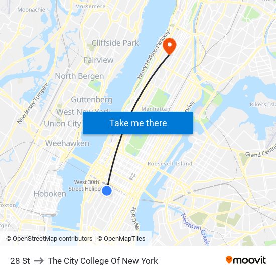 28 St to The City College Of New York map