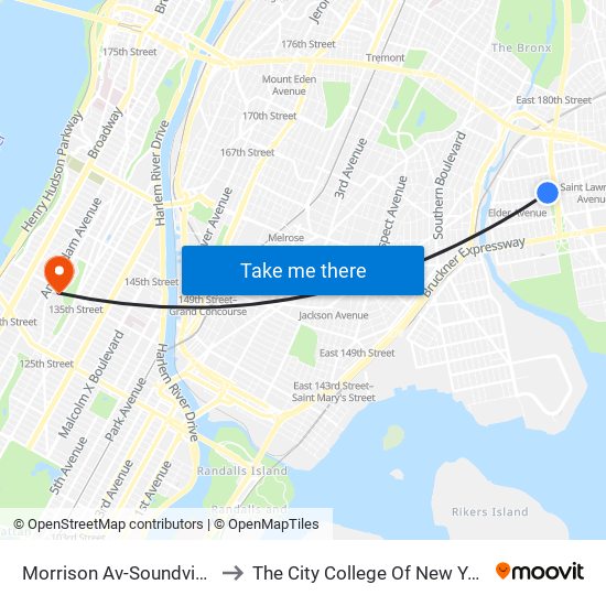 Morrison Av-Soundview to The City College Of New York map