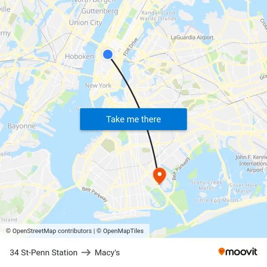 34 St-Penn Station to Macy's map