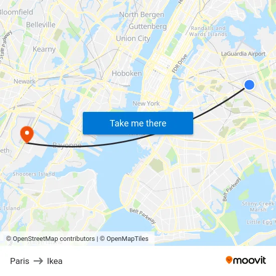 Paris to Ikea map