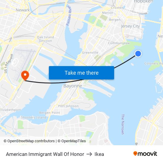 American Immigrant Wall Of Honor to Ikea map