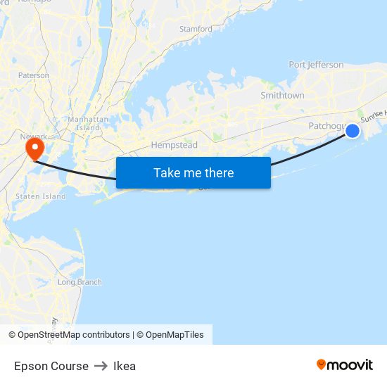 Epson Course to Ikea map