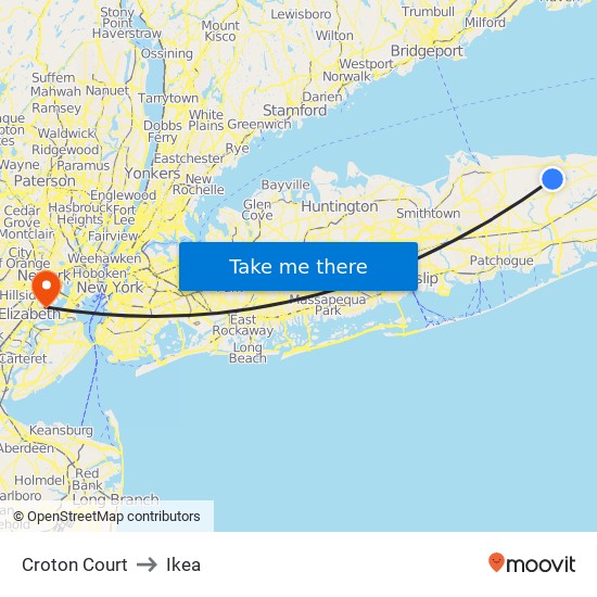 Croton Court to Ikea map