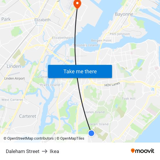 Daleham Street to Ikea map