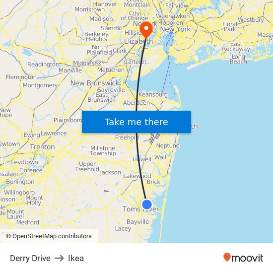 Derry Drive to Ikea map