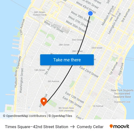 Times Square–42nd Street Station to Comedy Cellar map