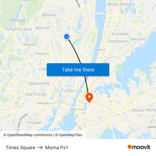 Times Square to Moma Ps1 map